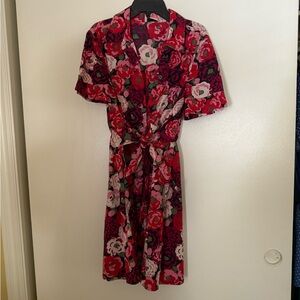 Floral shirt tie dress